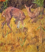 Rehe im Schilf nach Marc